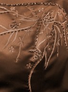 Chocolate brown bridesmaid dress - beading